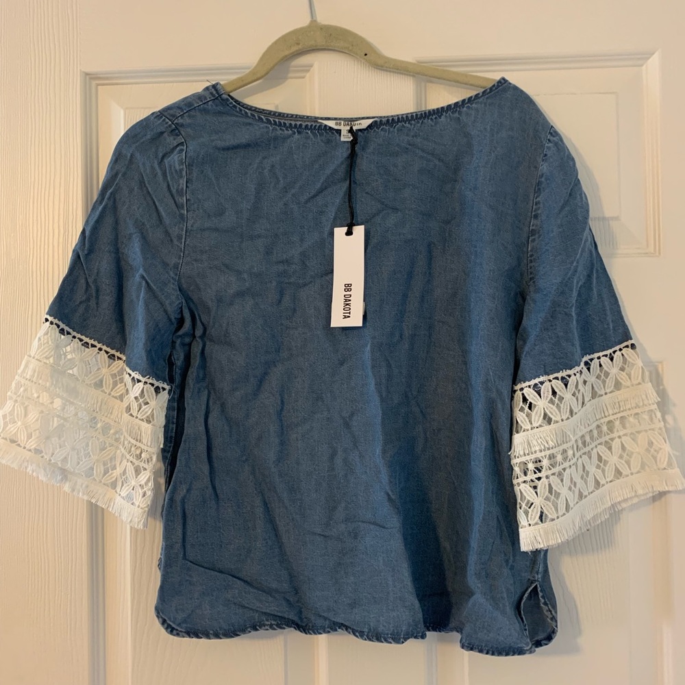BB Dakota Jean and Lace Shirt